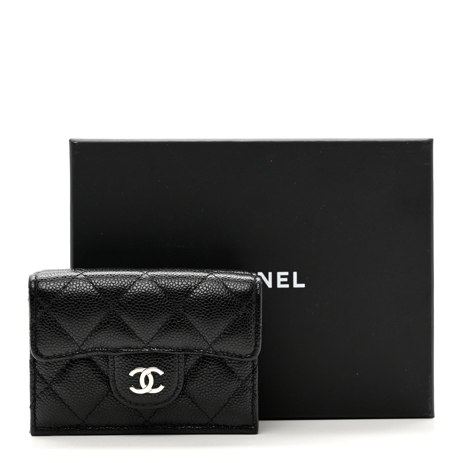 Chanel Caviar Quilted Tri-Fold Flap Wallet Black 8 of 8