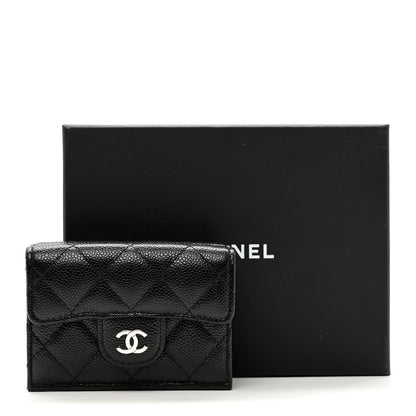 Chanel Caviar Quilted Tri-Fold Flap Wallet Black 8 of 8
