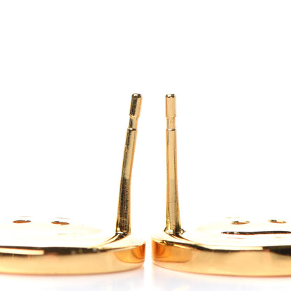 Chanel Metal Large Paris Button Earrings Gold 3 of 4