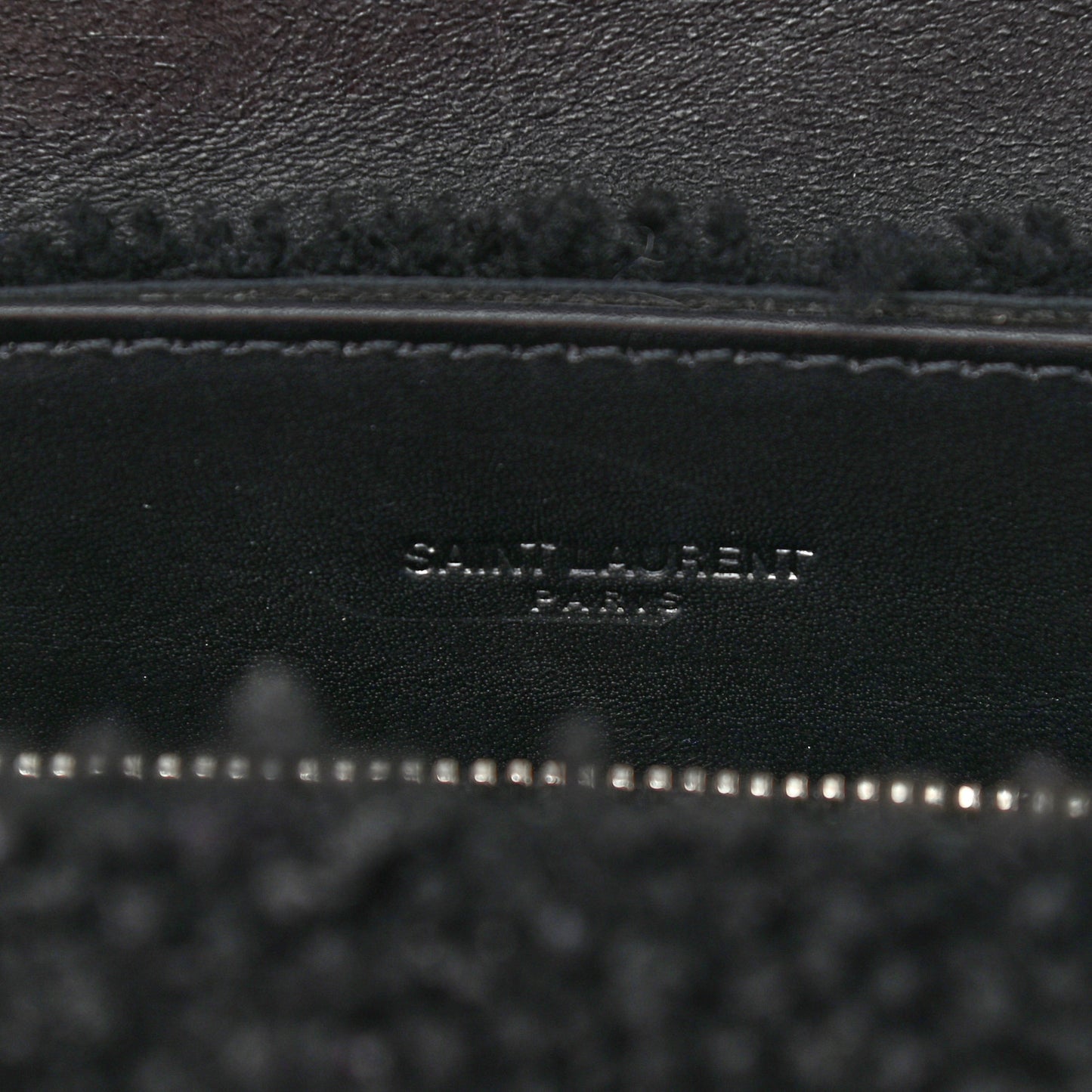 Shearling Monogram Medium Loulou Shoulder Bag Black