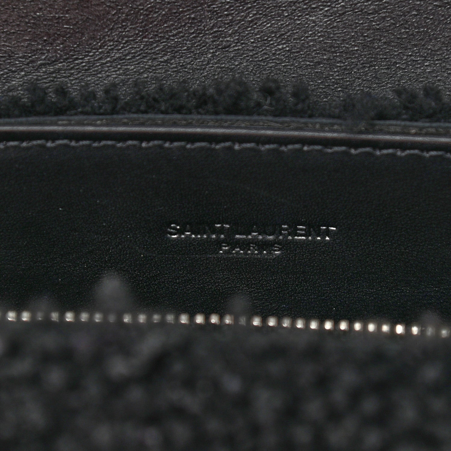 Saint Laurent Shearling Monogram Medium Loulou Shoulder Bag Black 6 of 11