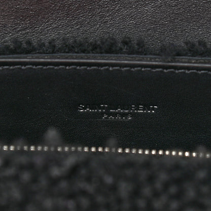 Saint Laurent Shearling Monogram Medium Loulou Shoulder Bag Black 6 of 11