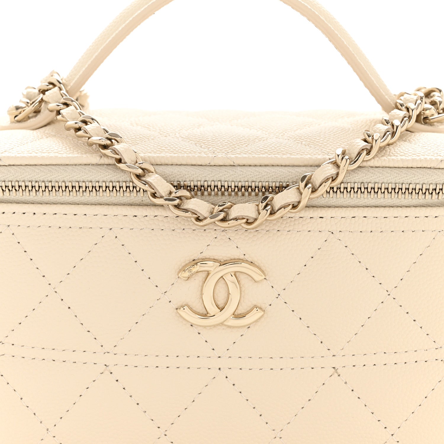 Chanel Caviar Quilted Trendy Handle Mini Vanity Ecru 8 of 10