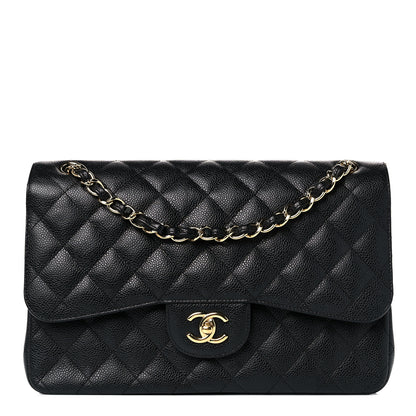 Chanel Caviar Quilted Jumbo Double Flap Black 1 of 11