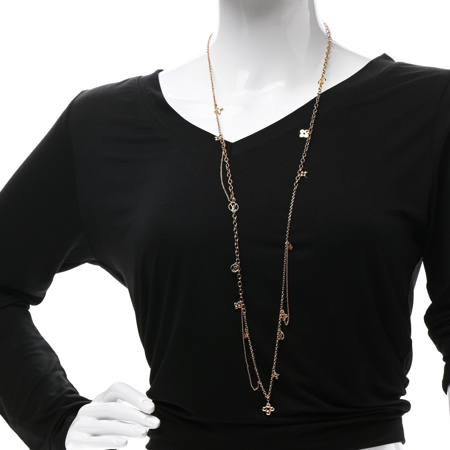 Louis Vuitton Metal Blooming Supple Necklace Gold 2 of 6