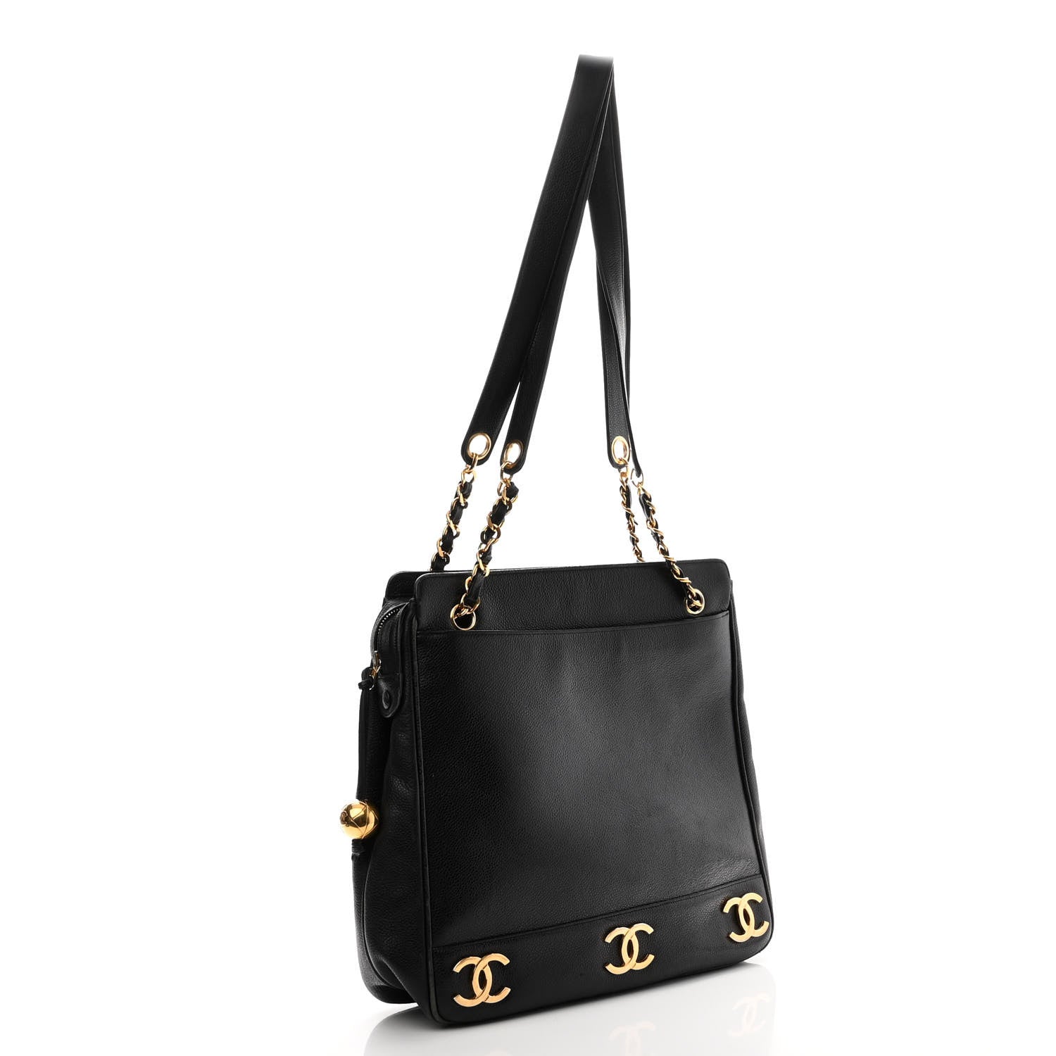 Chanel Caviar CC Shoulder Bag Black 2 of 10