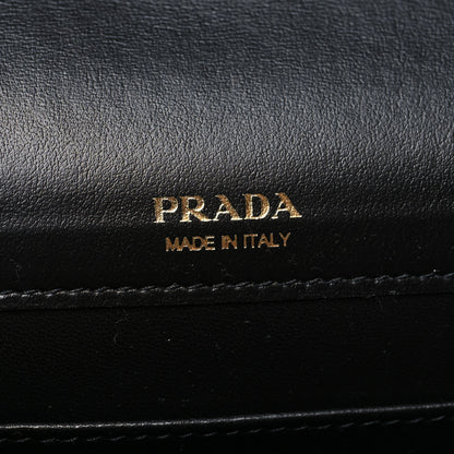 Prada City Calfskin Saffiano Envelope Flap With Chain Black 8 of 11
