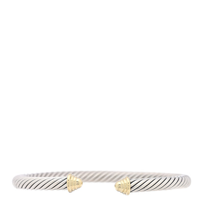 David Yurman Sterling Silver 14K Yellow Gold 5mm Cable Classics Bracelet 1 of 3