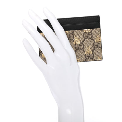 Gucci GG Supreme Monogram Bees Card Holder Black 2 of 6