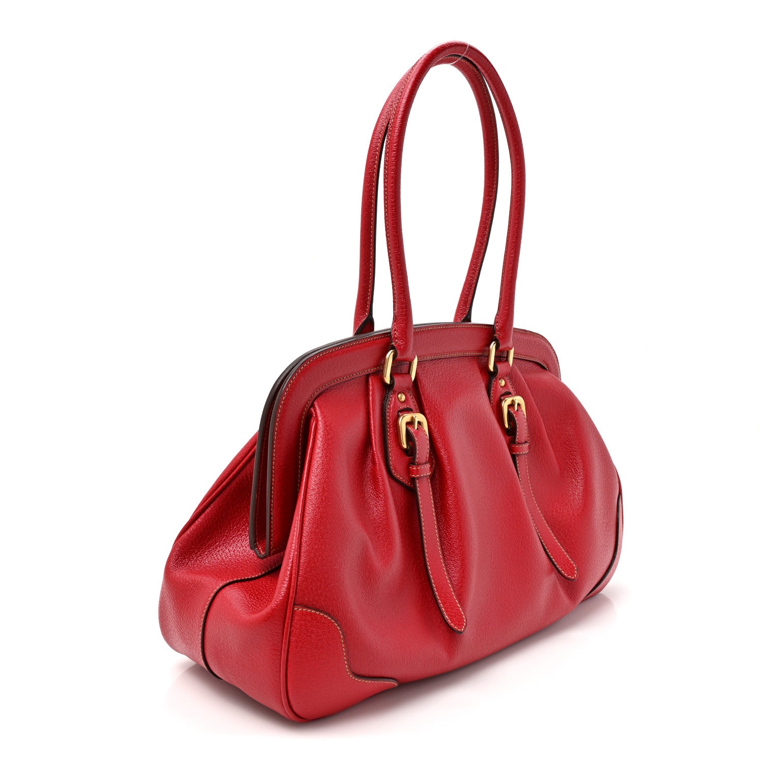 Prada Cinghiale Antik Top Handle Bag Rubino 3 of 10