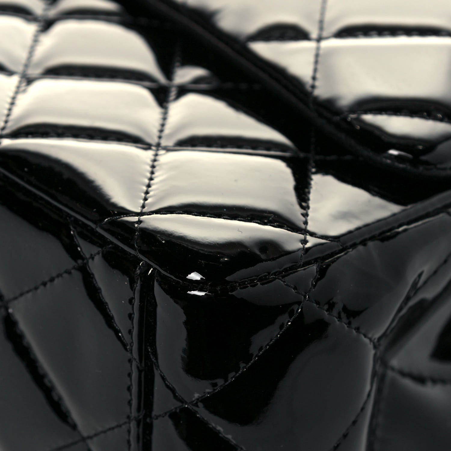 Chanel Patent Quilted Maxi Double Flap Black 10 of 14