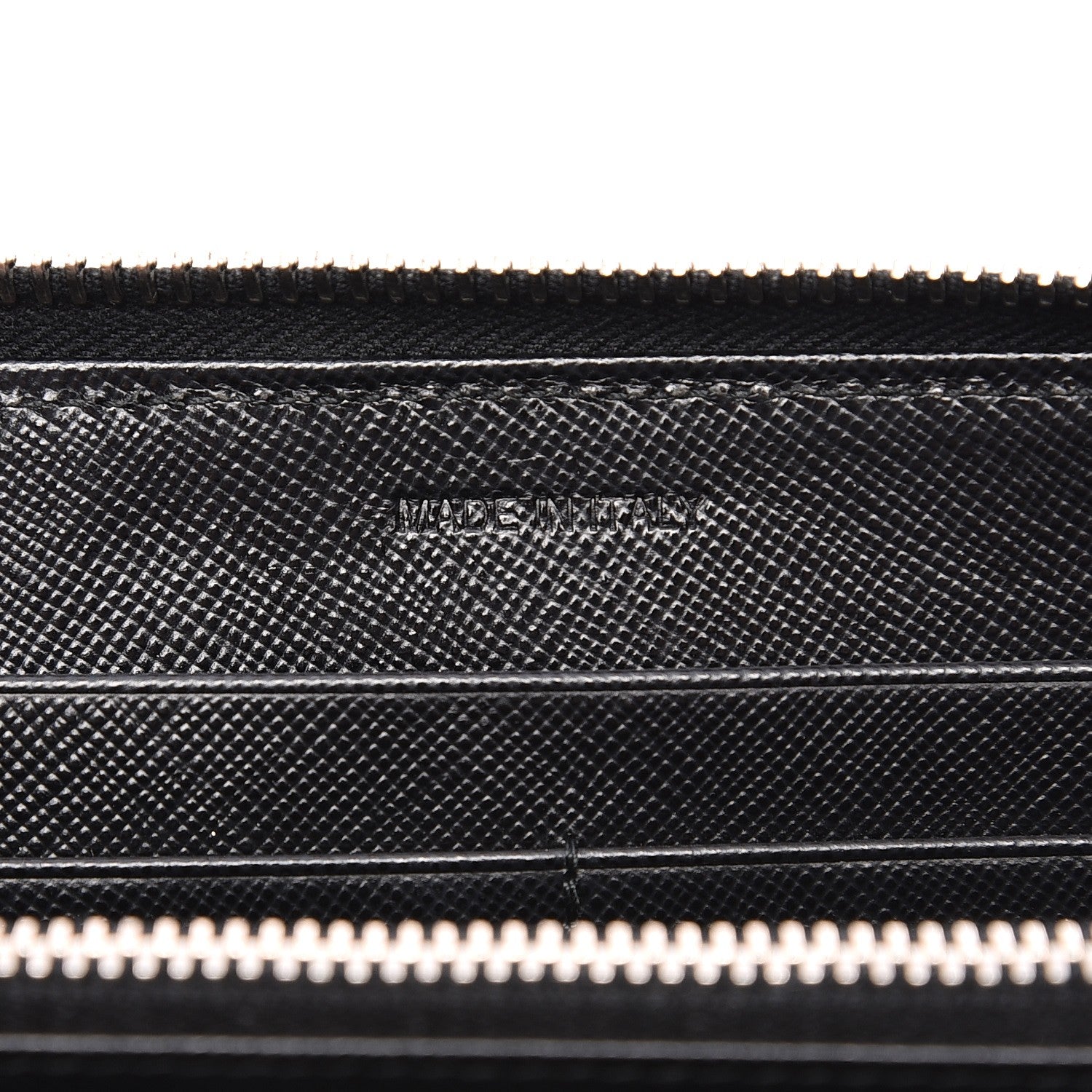 Prada Saffiano Zip Around Wallet Nero Black 6 of 9