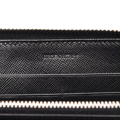 Prada Saffiano Zip Around Wallet Nero Black 6 of 9
