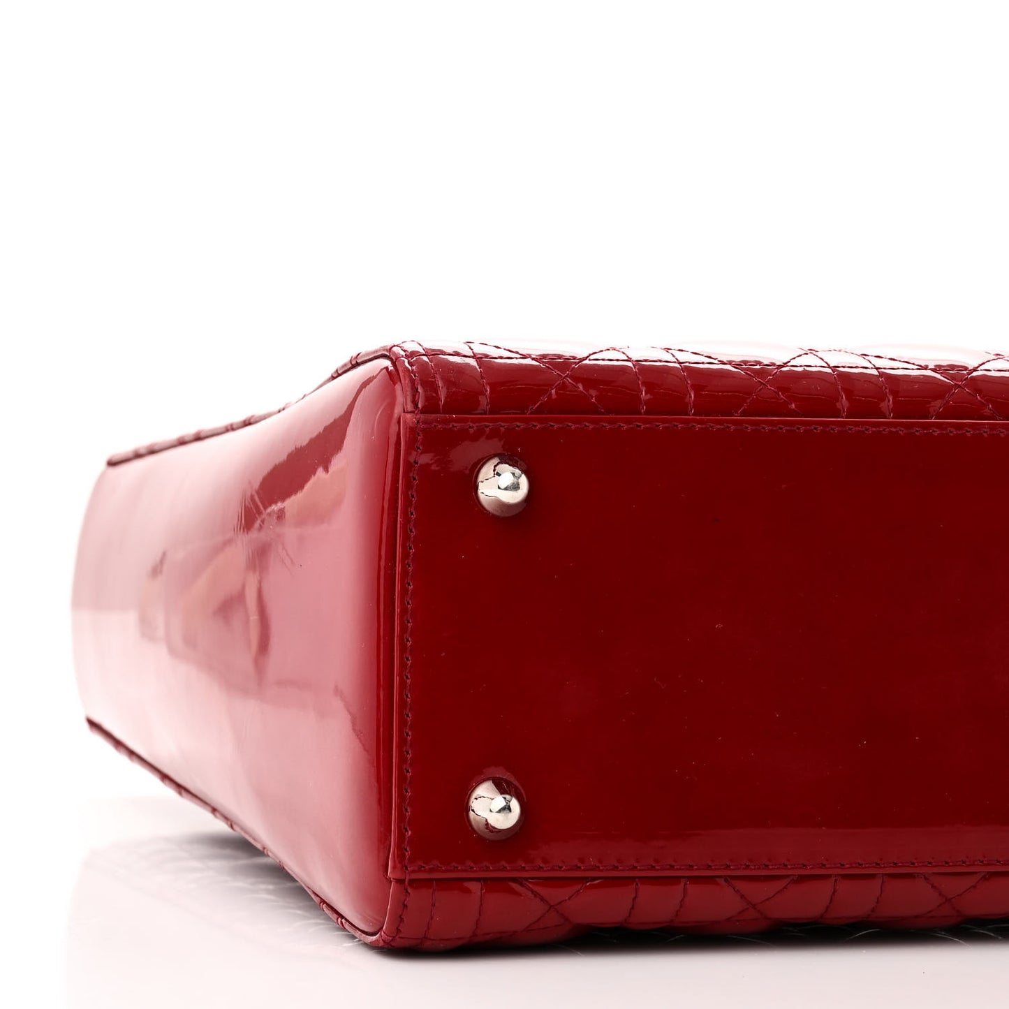 Patent Cannage Large Lady Dior Red