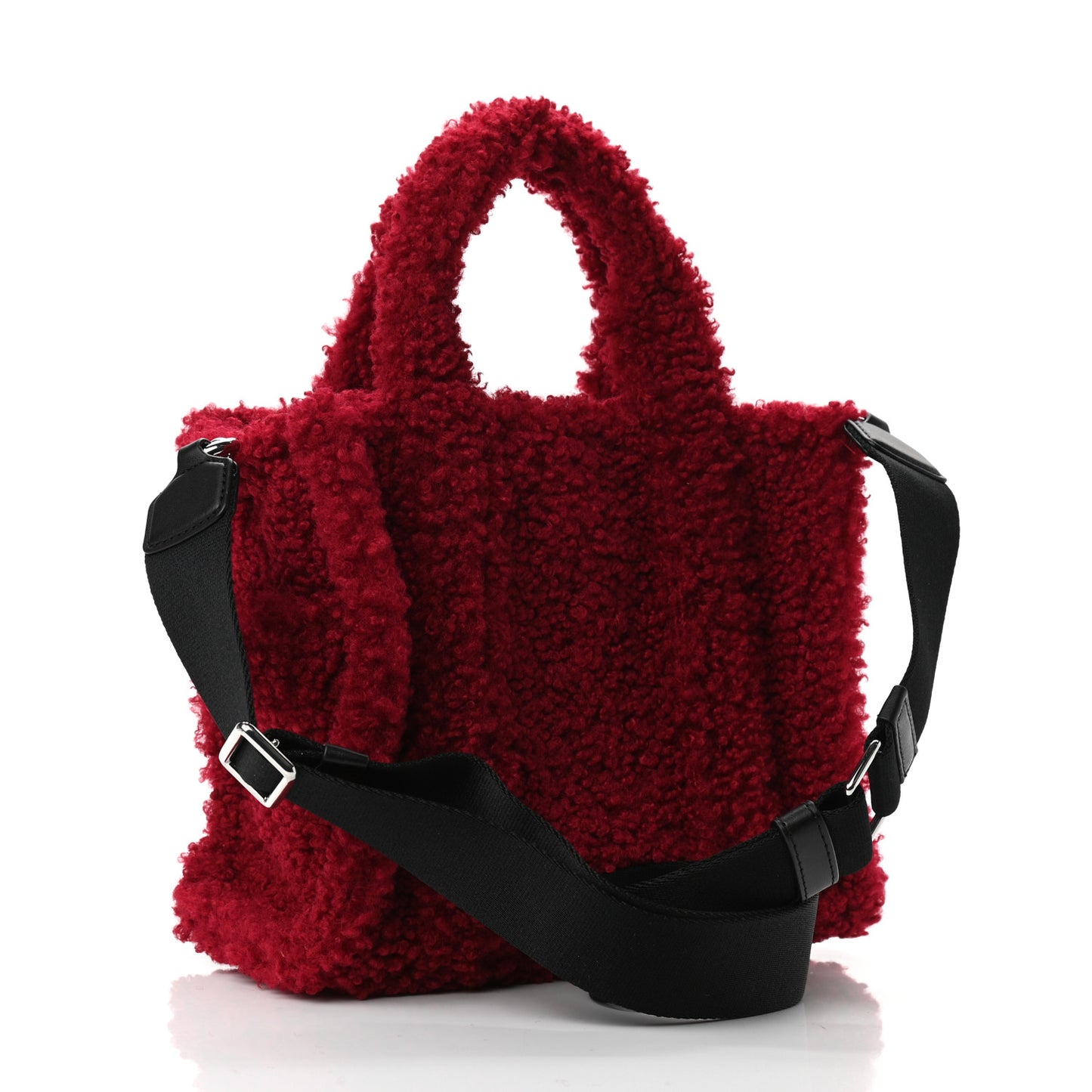Polyester Cotton Mini The Teddy Traveler Tote Bag Red Wine