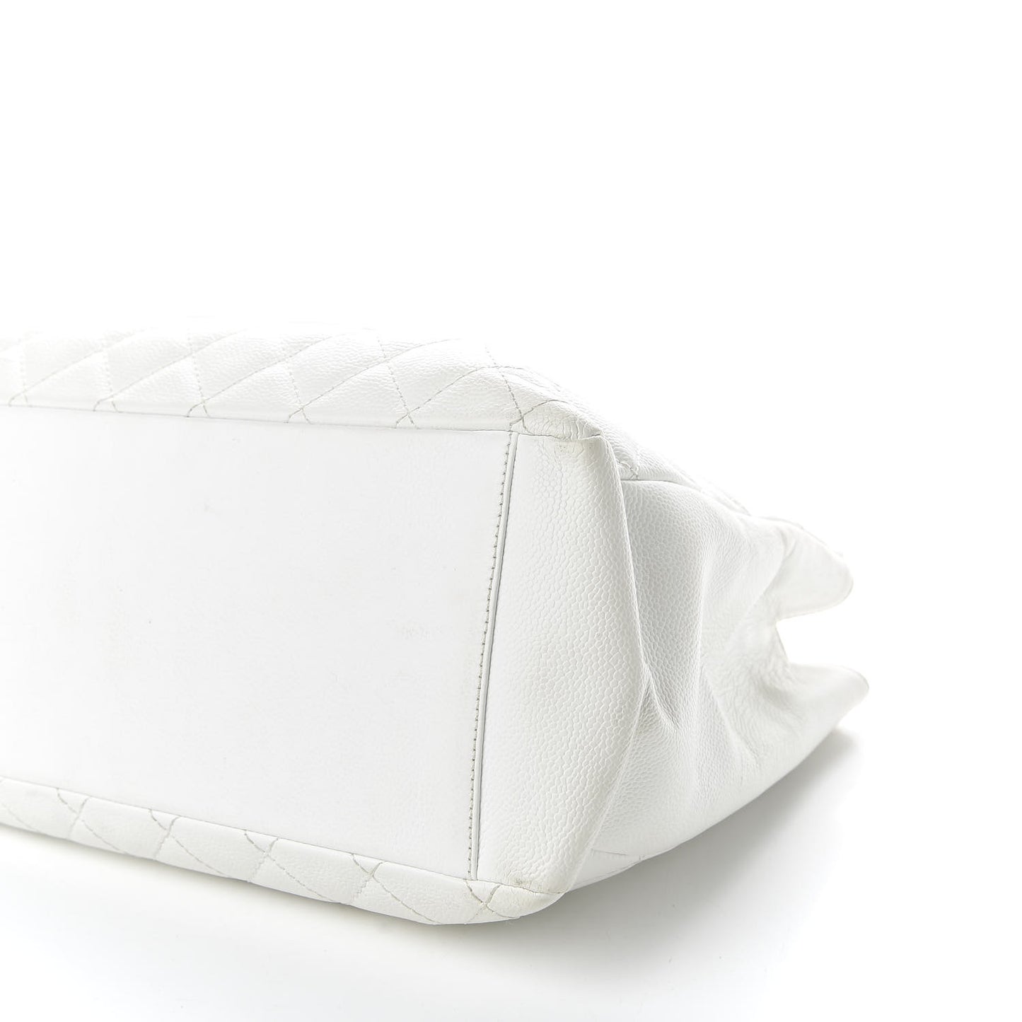 Caviar Quilted Grand Shopping Tote GST White