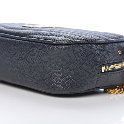 Saint Laurent Grain De Poudre Matelasse Monogram Mini Lou Camera Bag Dark Smog 11 of 13