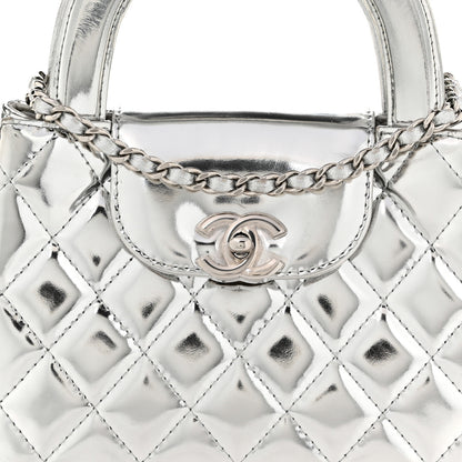 Chanel Mirror Calfskin Metallic Calfskin Quilted Nano Kelly Shopper Silvery 8 of 11