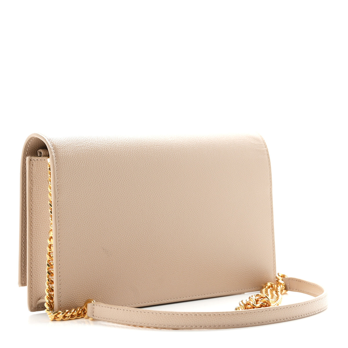 Saint Laurent Grain De Poudre Classic Monogram Kate Tassel Chain Wallet Dark Beige 3 of 10