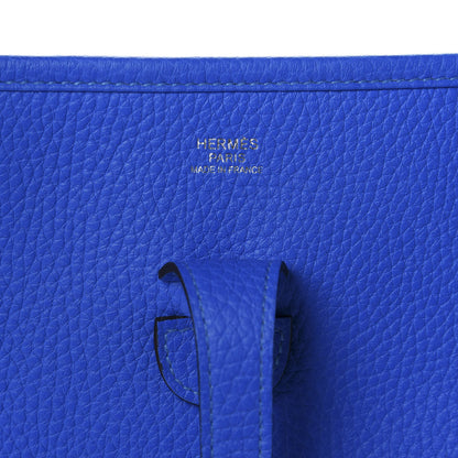 Hermes Taurillon Clemence Evelyne III PM Bleu Hydra 8 of 9