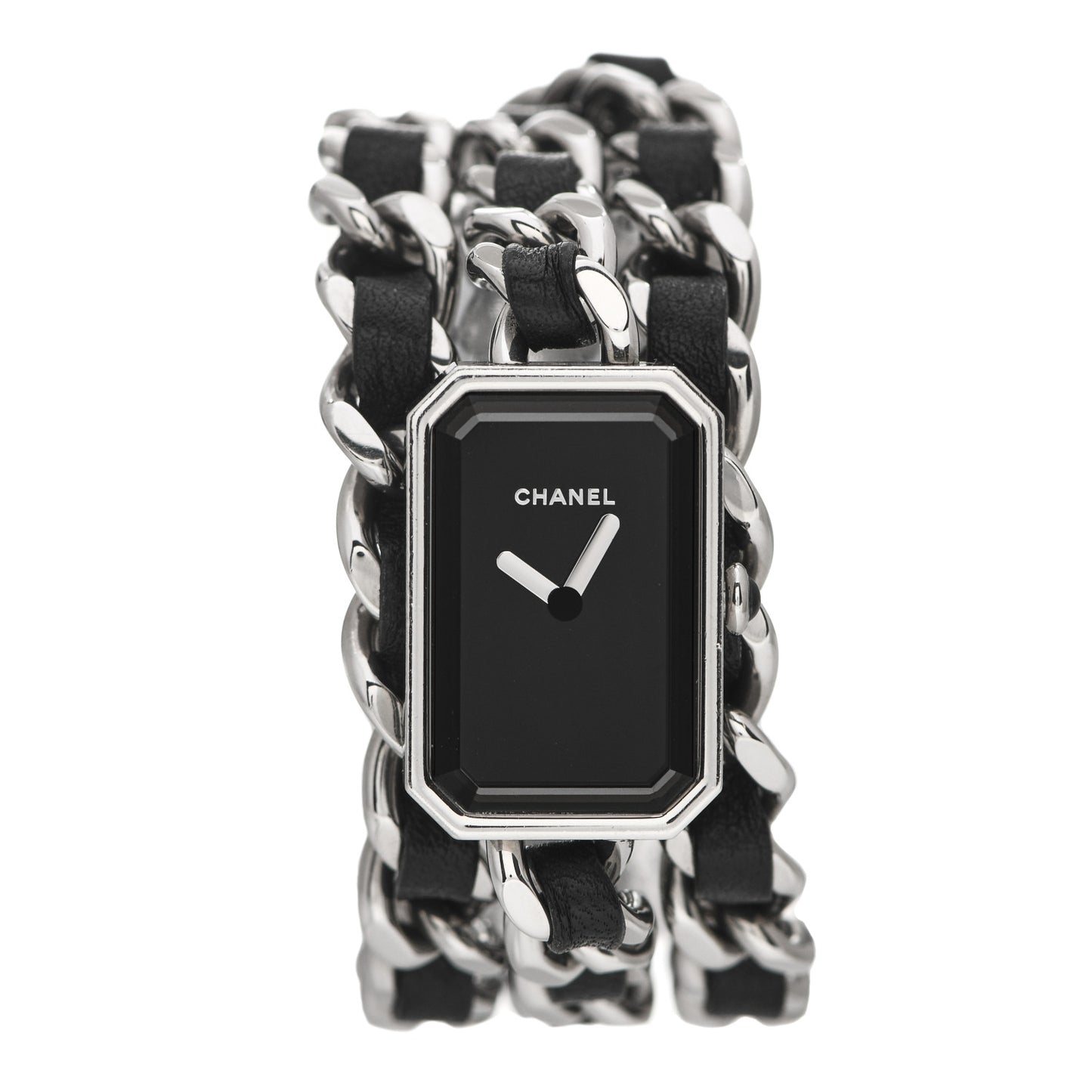 Stainless Steel Lambskin 16mm Premiere Rock Triple Row Quartz Watch Black