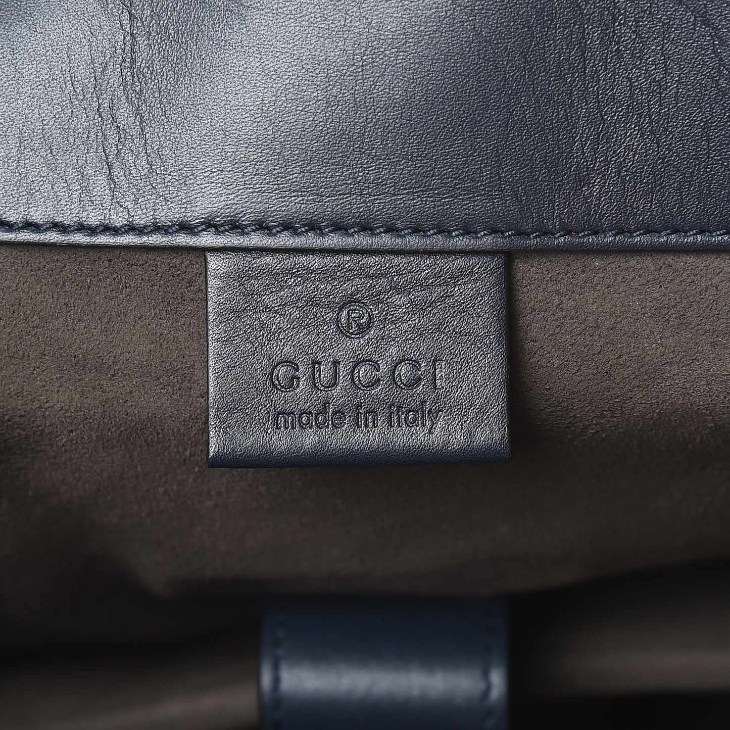 Guccissima Signature Double Buckle Backpack Blue