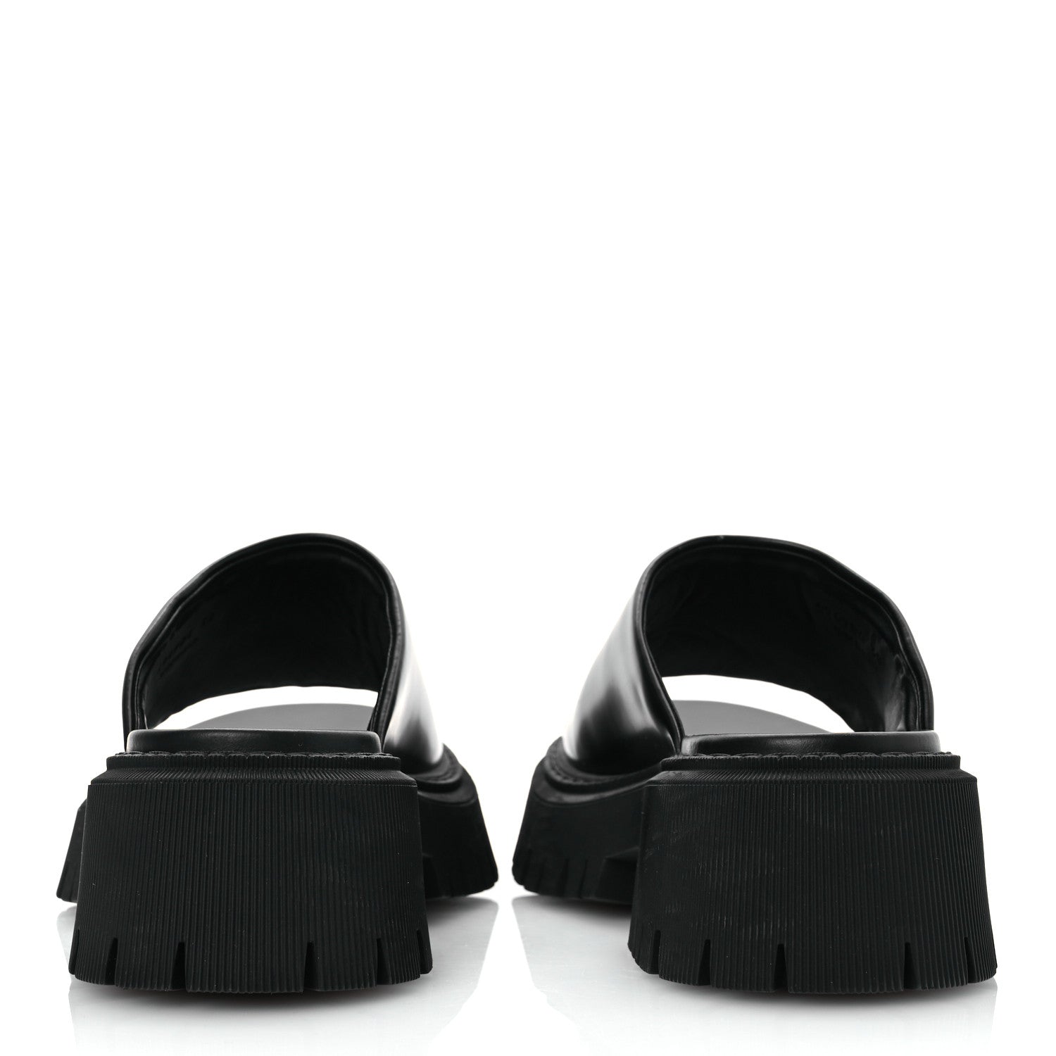 Balenciaga Jive Smooth Calfskin Logo Embossed Womens Tractor Platform 38 Black 6 of 11