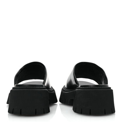 Balenciaga Jive Smooth Calfskin Logo Embossed Womens Tractor Platform 38 Black 6 of 11