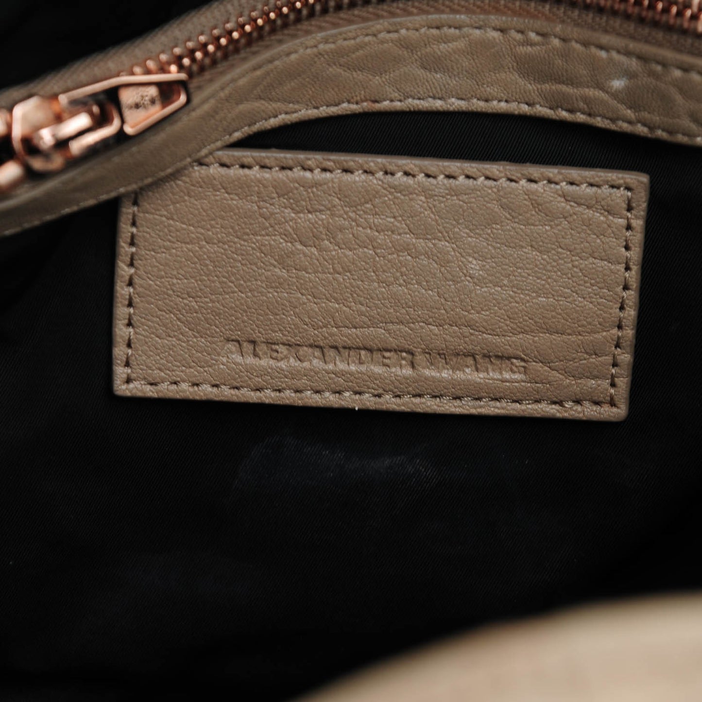 Pebbled Lambskin Rockie Latte Rose Gold Hardware