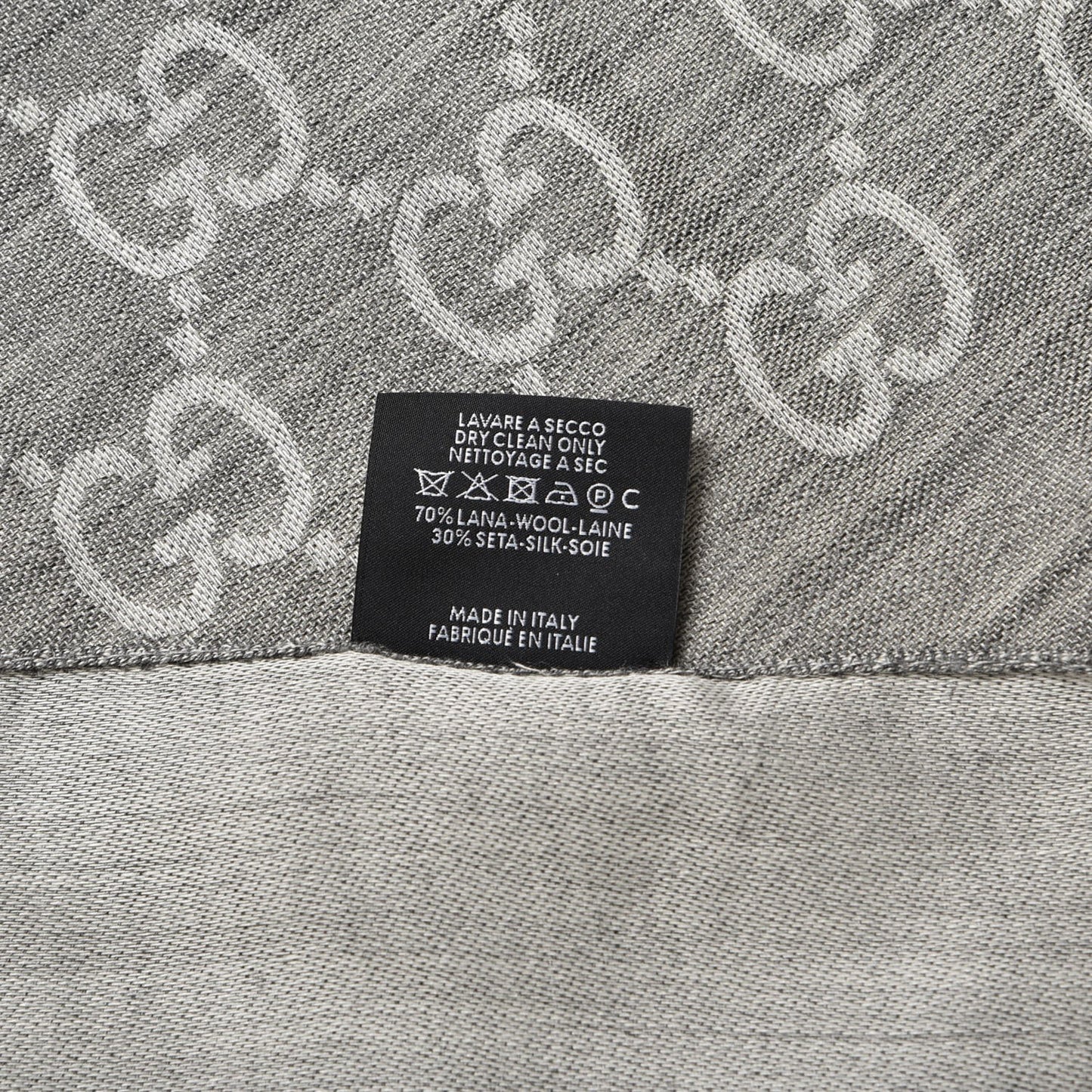 Wool Silk GG Monogram GGNat Scarf Lead