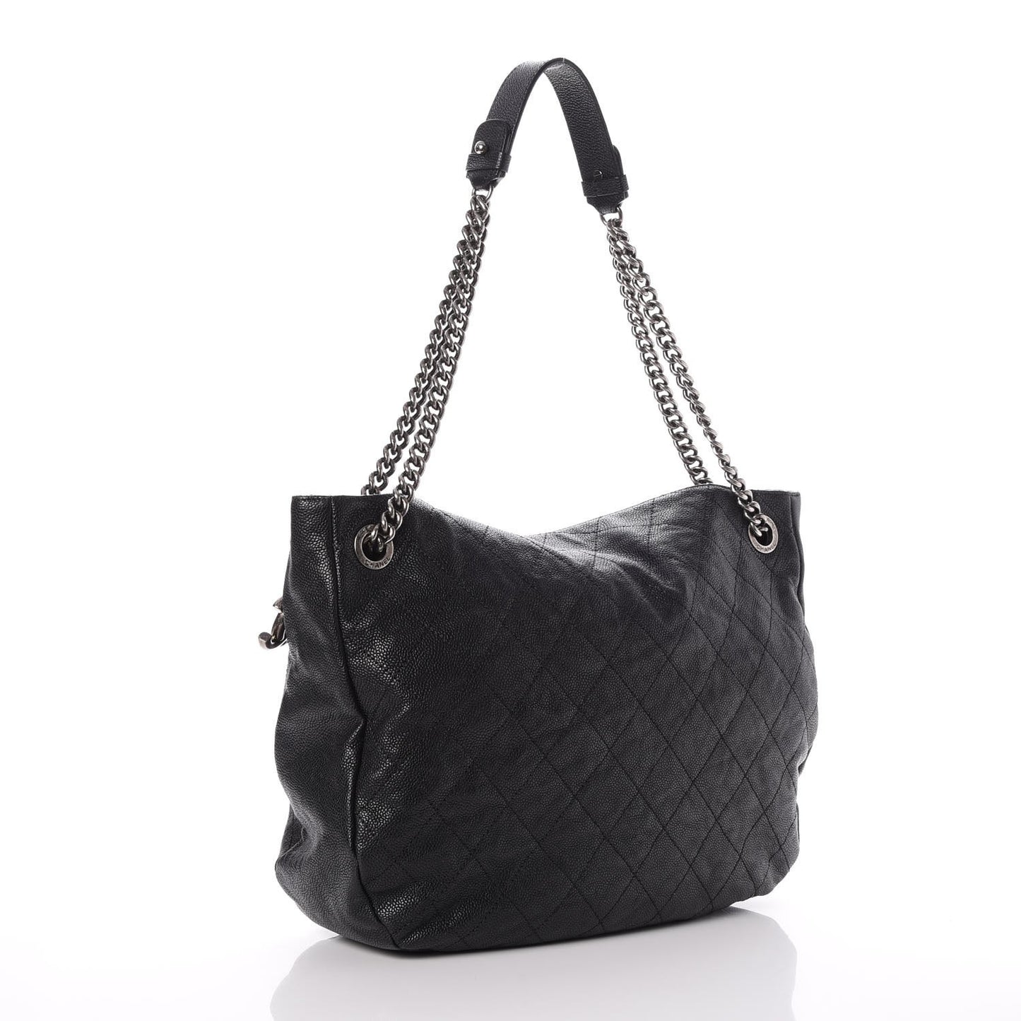 Caviar Quilted Simply CC Hobo Black