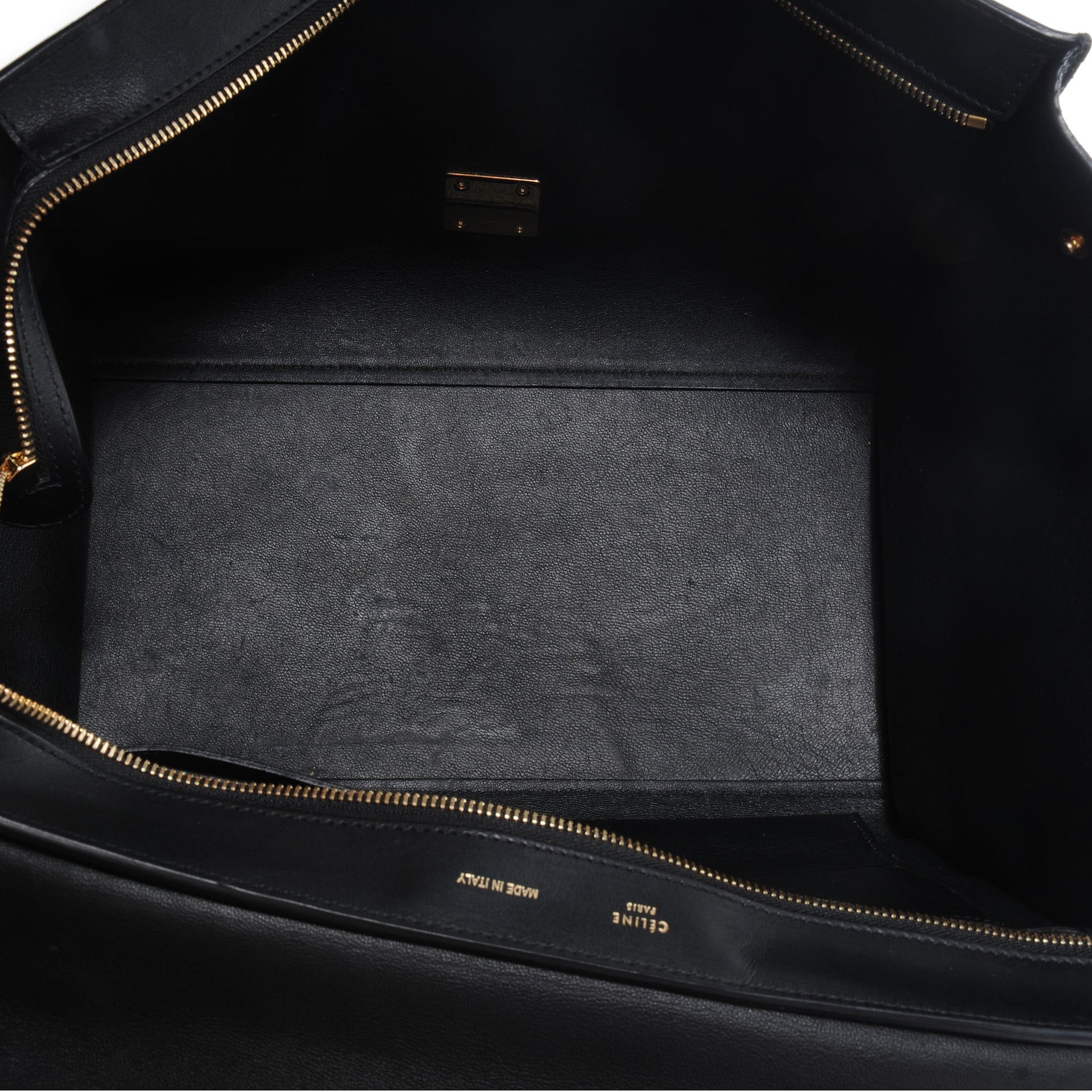 Celine Crocodile Embossed Small Trapeze Black 5 of 9