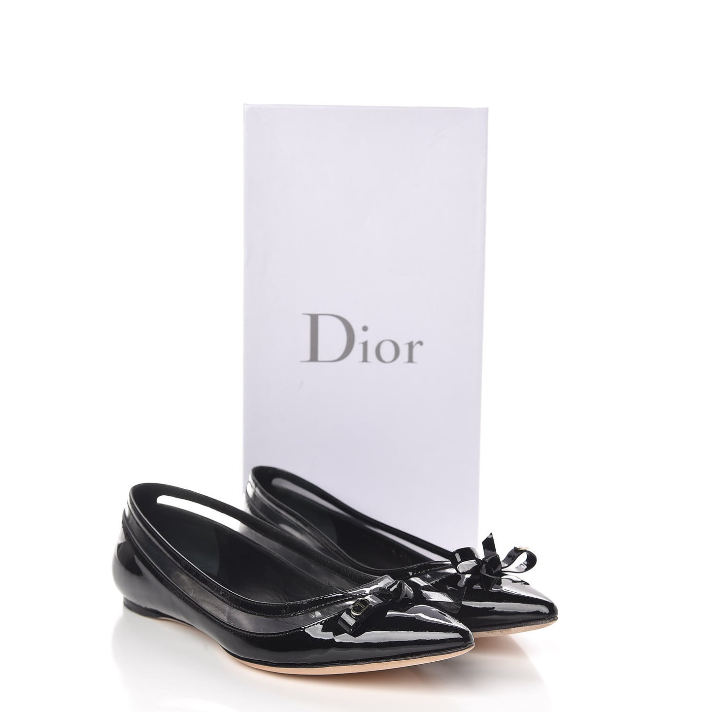 Patent PVC Bow Ballerina Flats 36.5 Black