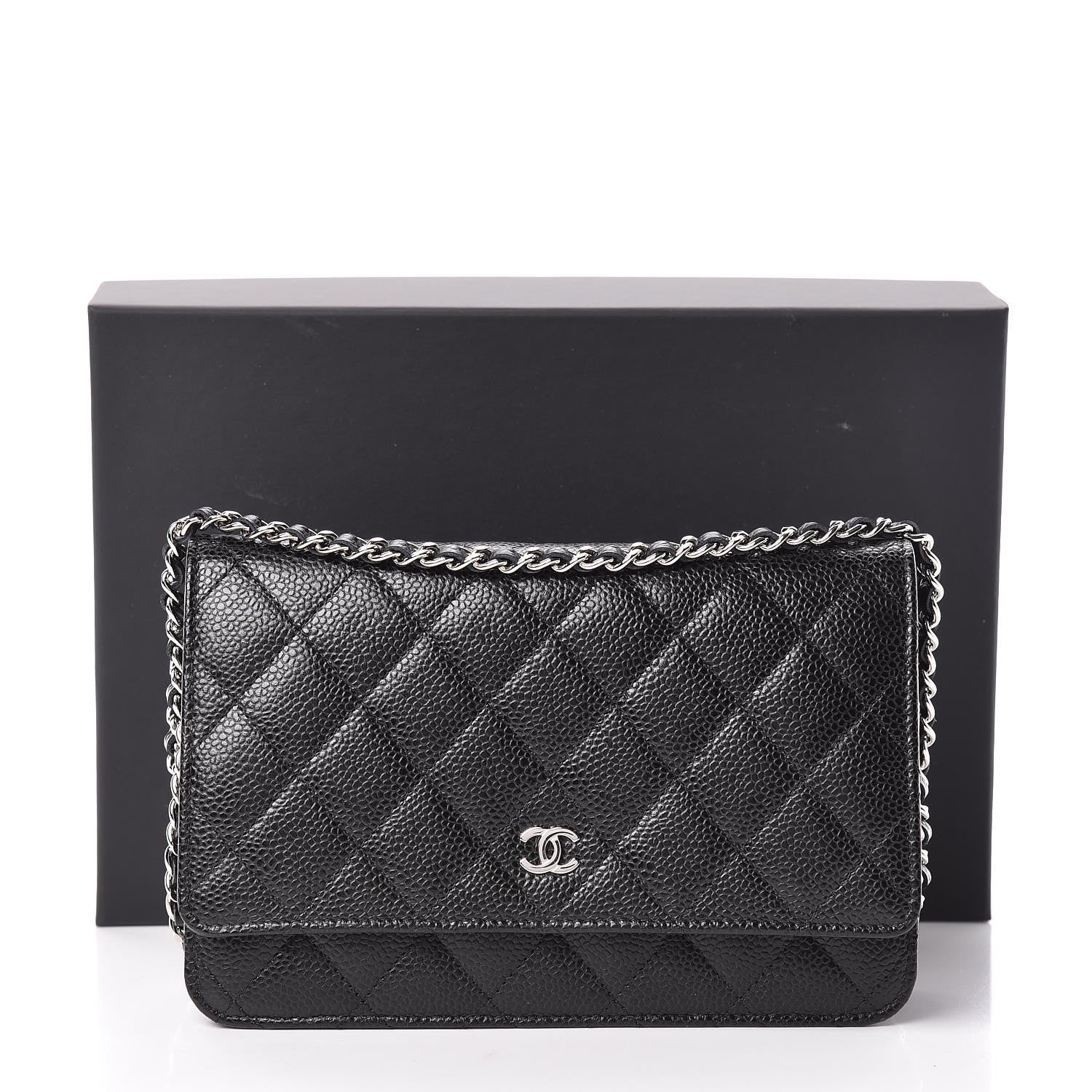 Chanel Caviar Quilted Wallet On Chain WOC Black 12 of 12