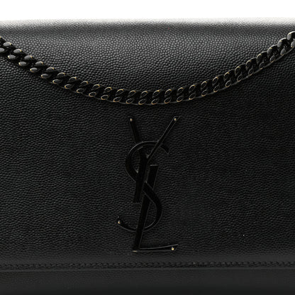 Saint Laurent Grain De Poudre Medium Classic Monogram Kate Satchel Black 8 of 12