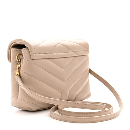 Saint Laurent Calfskin Y Quilted Monogram Toy Loulou Crossbody Bag Nude Powder 3 of 15