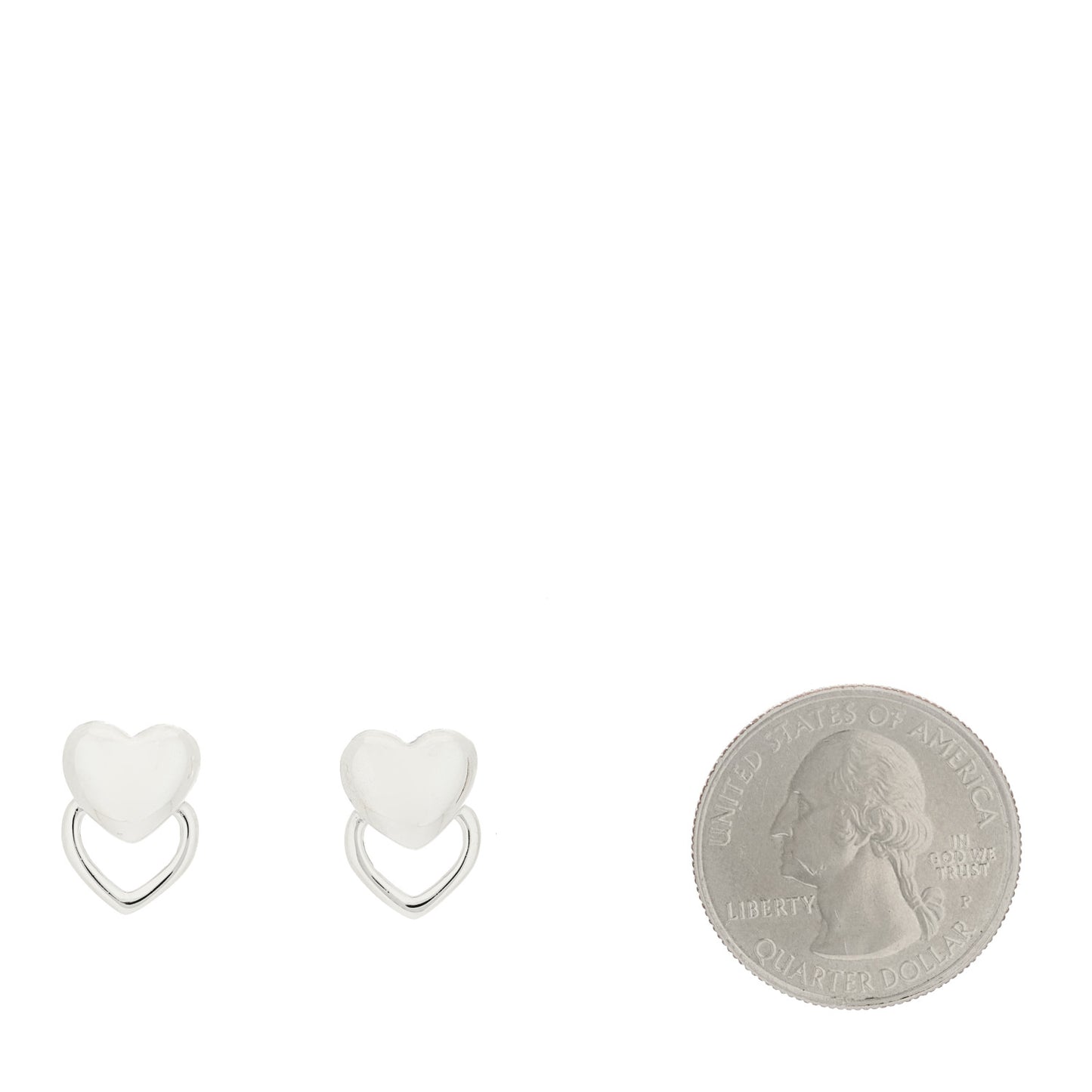 Sterling Silver Double Heart Earrings