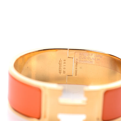 Hermes Enamel Wide Clic Clac H Bracelet PM Orange 3 of 3
