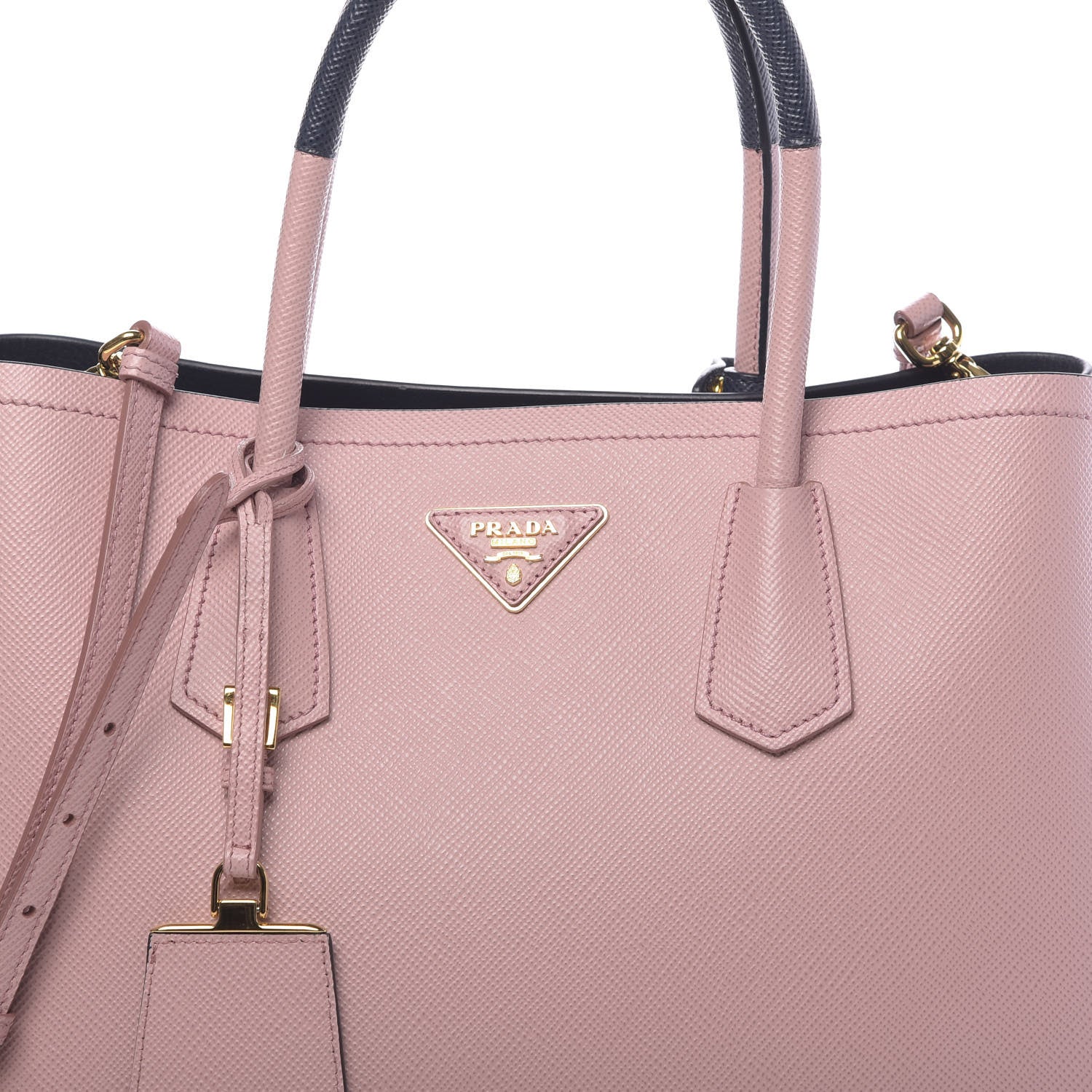 Prada Saffiano Cuir Medium Bi-Color Double Bag Pesco Baltico 9 of 15