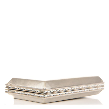 Judith Leiber Satin Crystal Framed Evening Clutch Silver 4 of 19