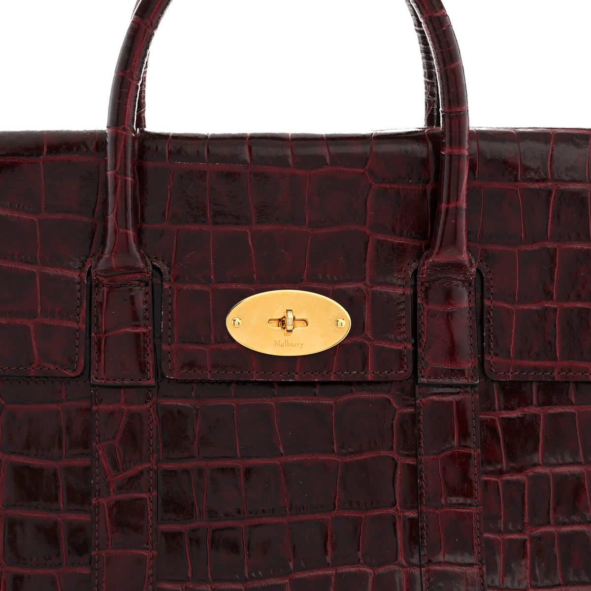 Mulberry Crocodile Embossed Calfskin Bayswater Oxblood 7 of 13