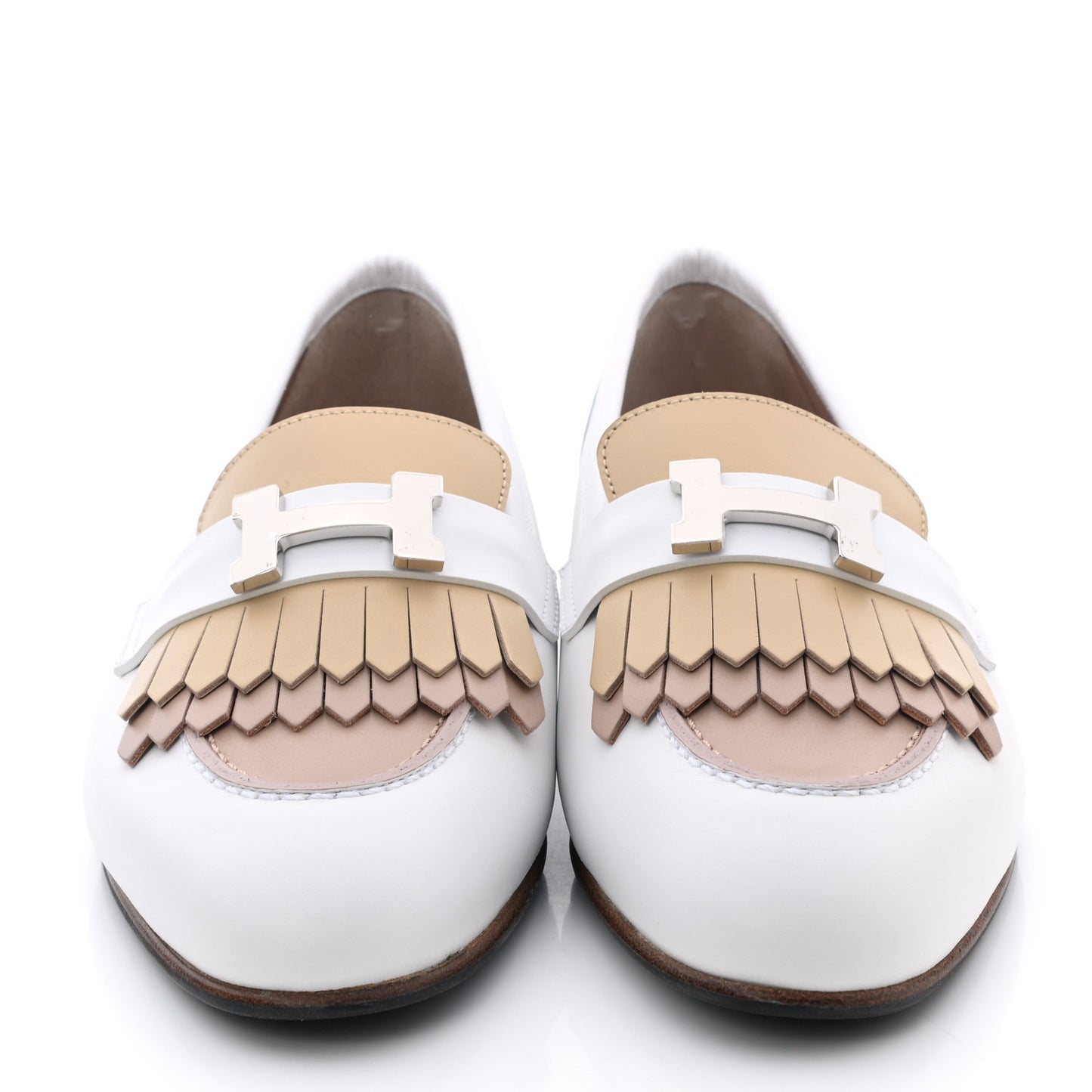 Goatskin Womens Royal Loafers 36 Multicolor White