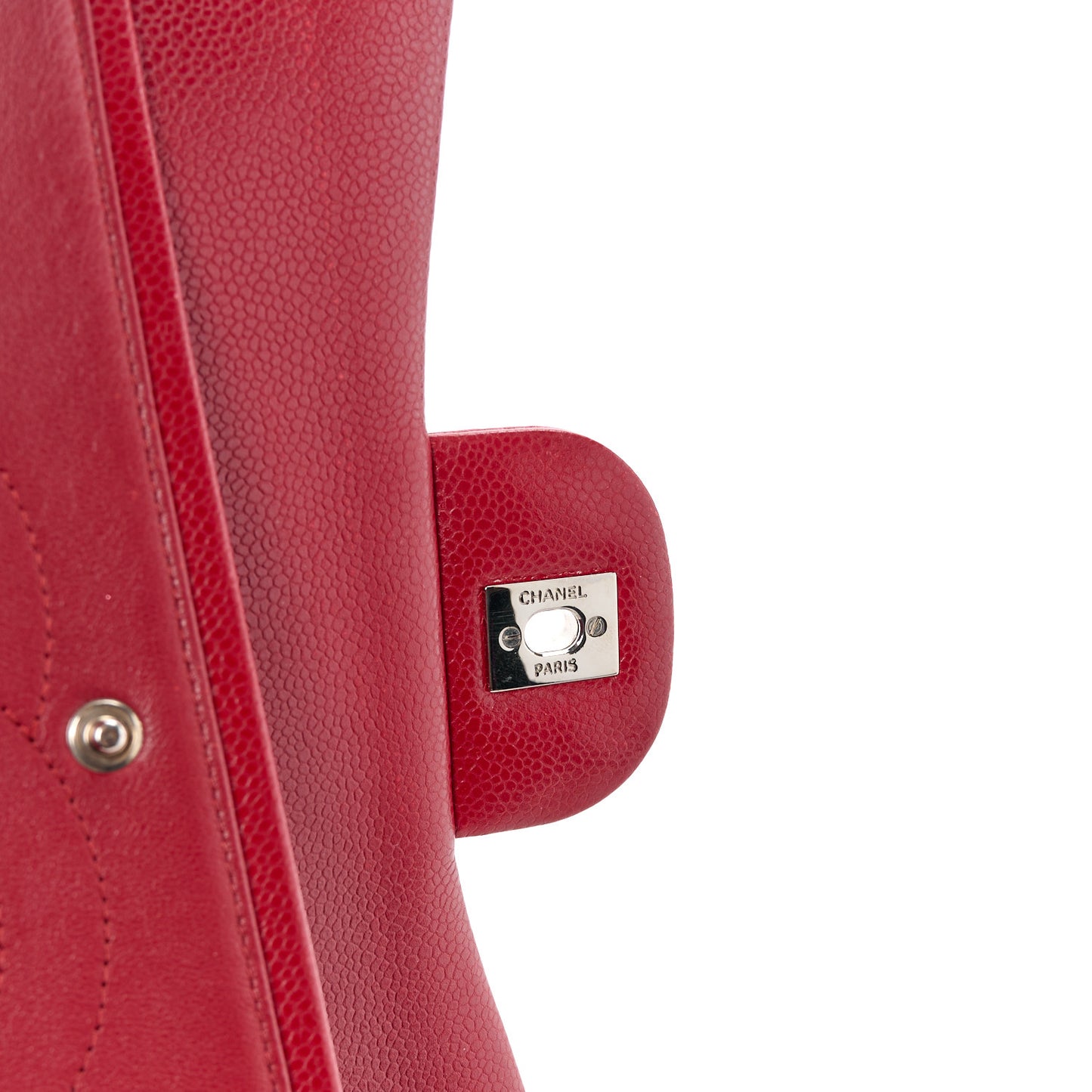 Caviar Quilted Jumbo Double Flap Red