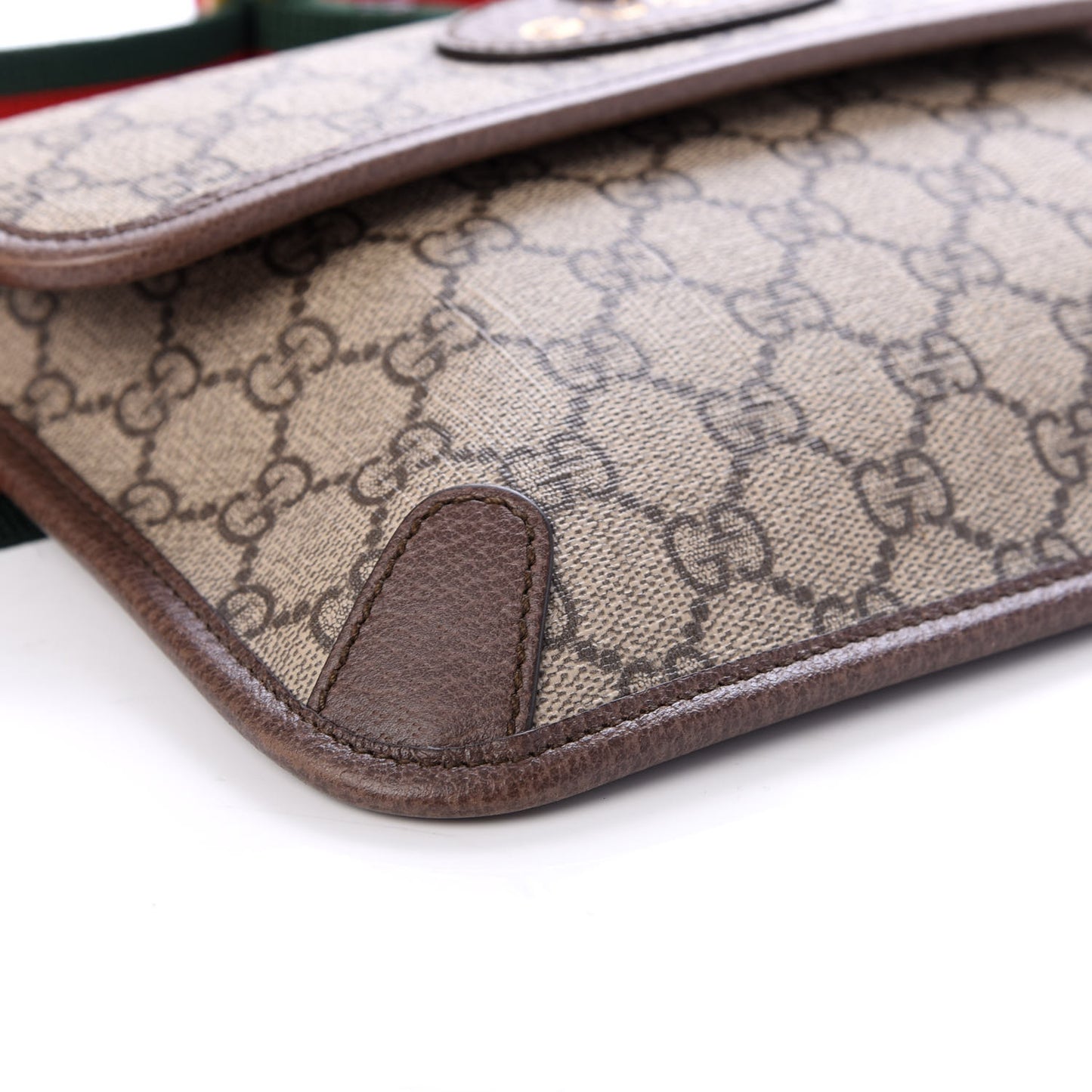 GG Supreme Monogram Neo Vintage Web Belt Bag Brown