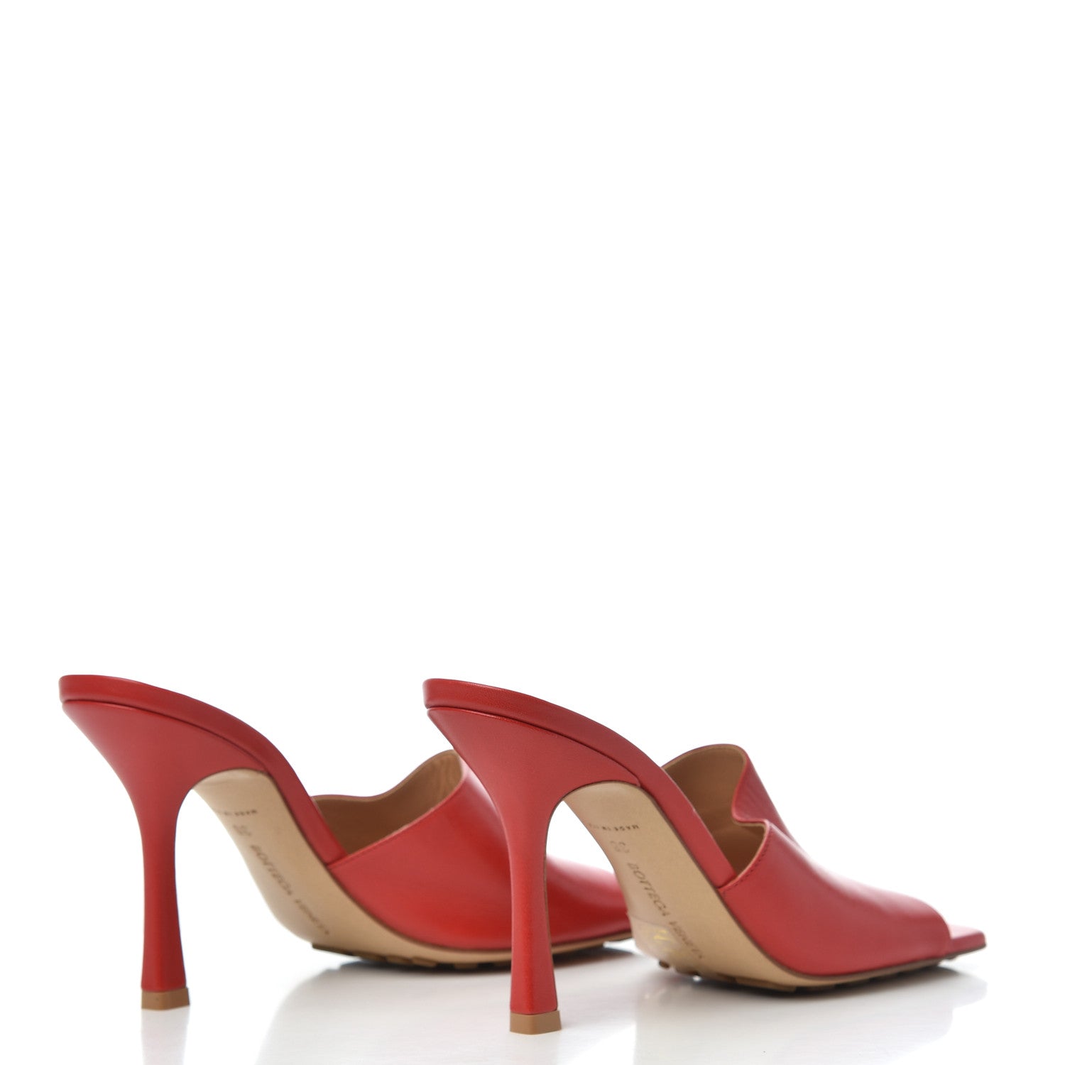 Bottega Veneta Lambskin Stretch Mule Sandals 38 Bright Red 4 of 8