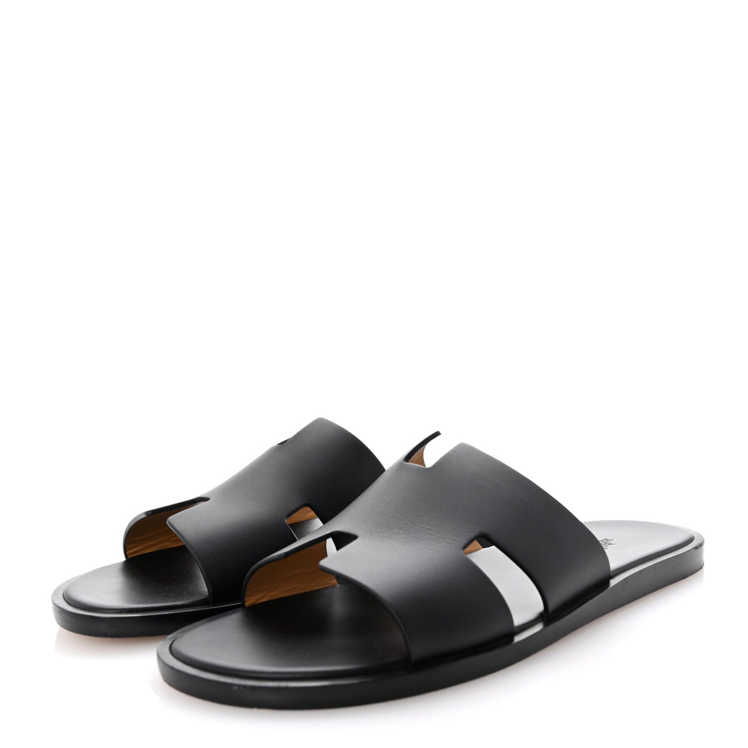 Hermes Calfskin Mens Izmir Sandals 44 Black 4 of 10