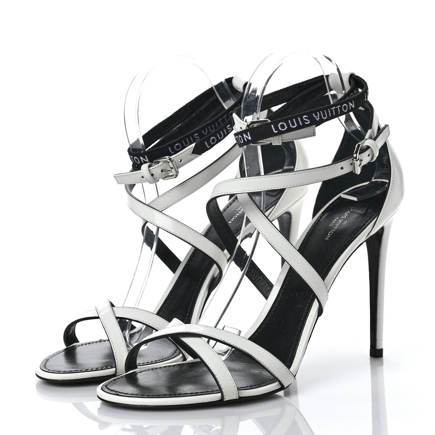 Patent Call Back Sandals 41 White