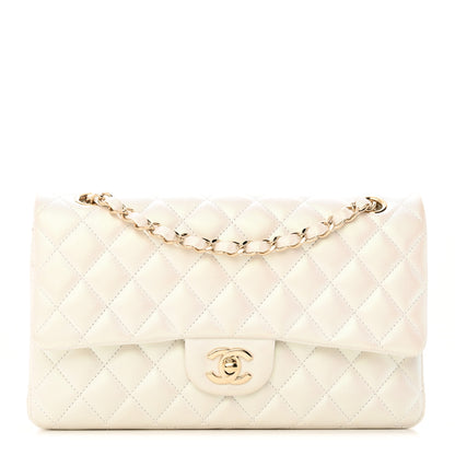 Chanel Iridescent Calfskin Quilted Medium Double Flap White 1 of 13