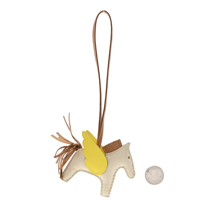 Hermes Milo Lambskin Grigri Rodeo Pegase Horse Bag Charm PM Craie Chai Lime 2 of 5