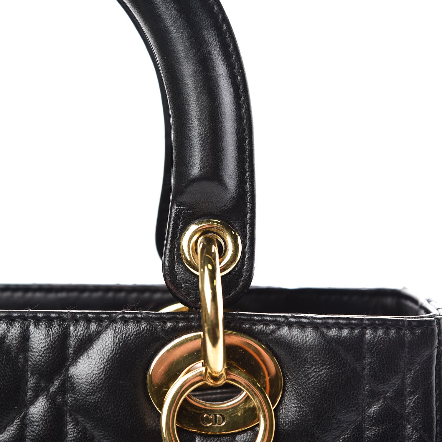 Christian Dior Lambskin Cannage Medium Lady Dior Black 15 of 17